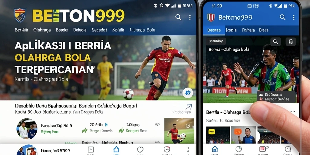 Antarmuka BETON999 dengan berita olahraga bola yang terkini.