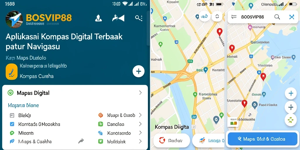 Antarmuka BOSVIP88 yang user-friendly untuk navigasi kompas digital.