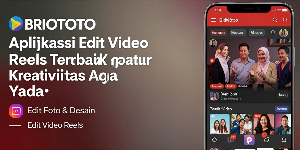 Antarmuka BRIOTOTO yang sederhana untuk pengeditan video reels.