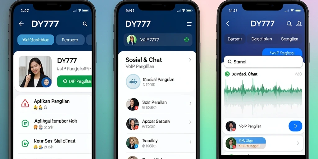 Tampilan antarmuka DY777 untuk panggilan VoIP yang intuitif dan modern.