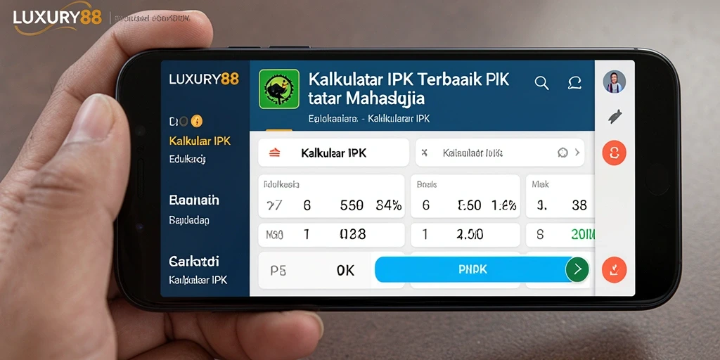 Antarmuka LUXURY88 menampilkan Kalkulator IPK yang intuitif dan efisien.
