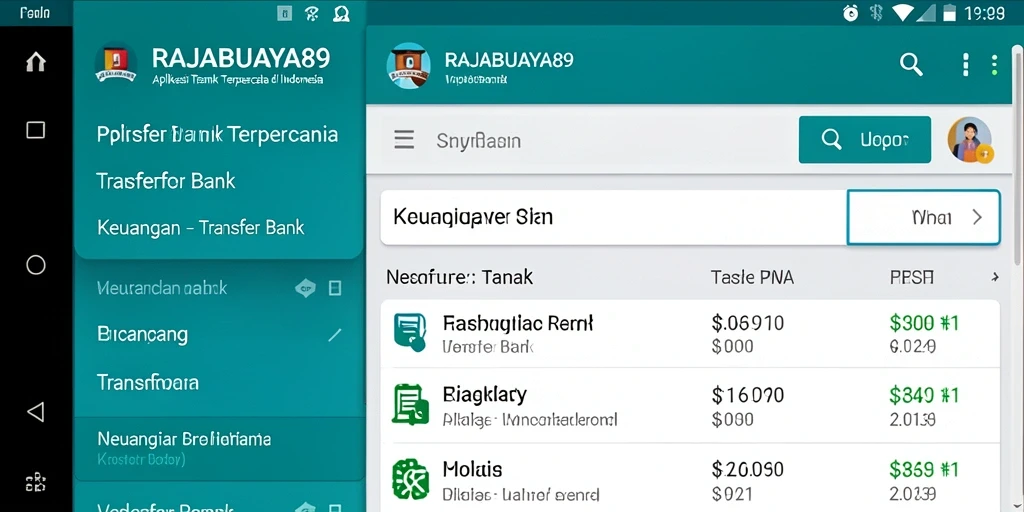 Antarmuka sederhana RAJABUAYA89 untuk transfer bank yang efisien.