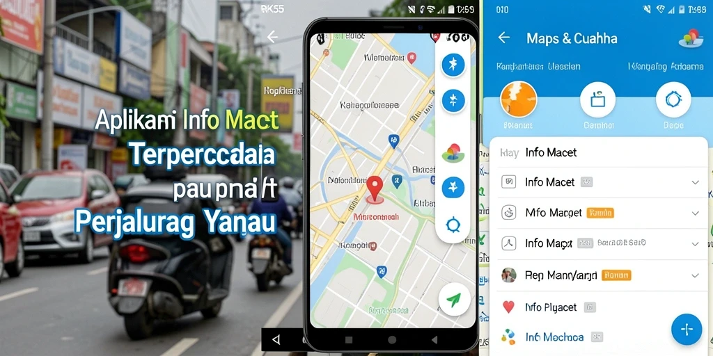 Tampilan antarmuka aplikasi Info Macet RK55 yang informatif.