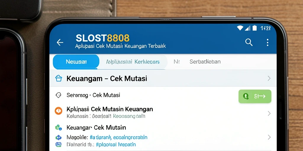 Tampilan antarmuka SLOST8808 dengan fitur cek mutasi keuangan.