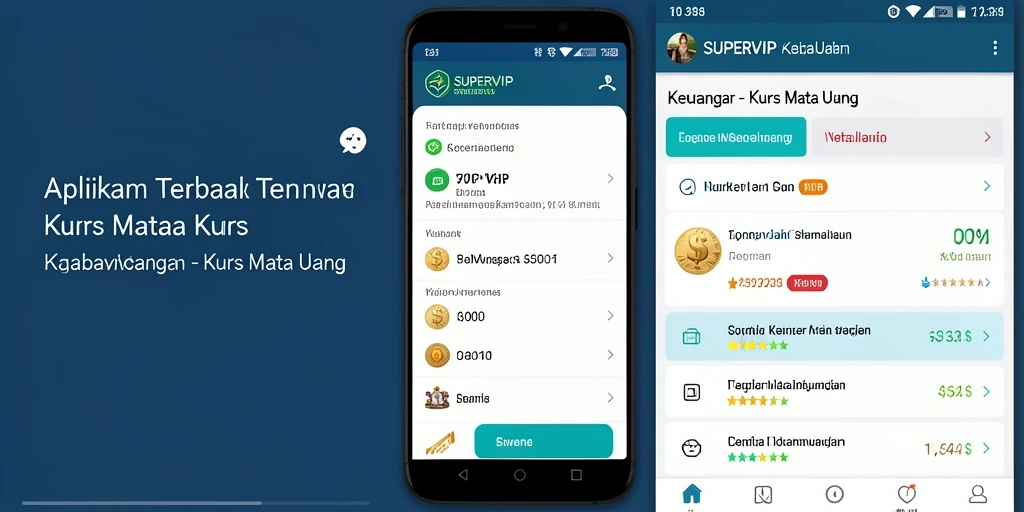 Tampilan antarmuka aplikasi SUPERVIP untuk konversi mata uang.