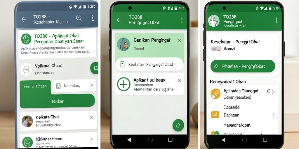 Tampilan antarmuka TO288 yang sederhana dan mudah digunakan untuk Pengingat Obat.