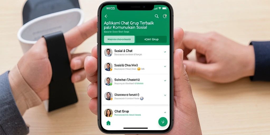 Tampilan antarmuka menarik dari aplikasi Chat Grup WIN33.
