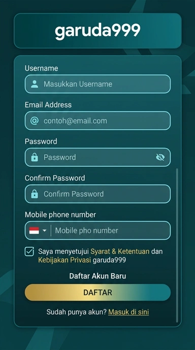 Panduan Registrasi Akun Baru Garuda999 untuk Pengguna Android