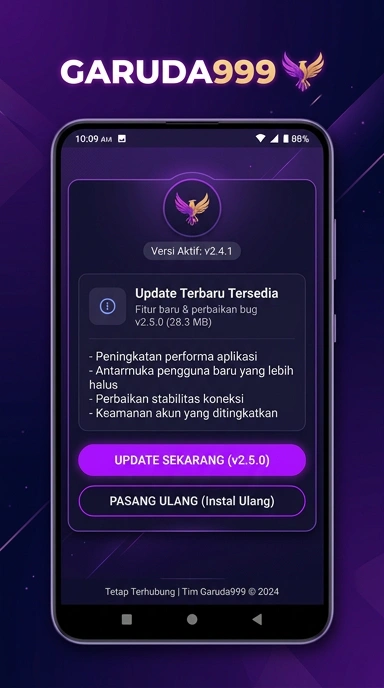 Riwayat Versi Aplikasi Garuda999 untuk Android